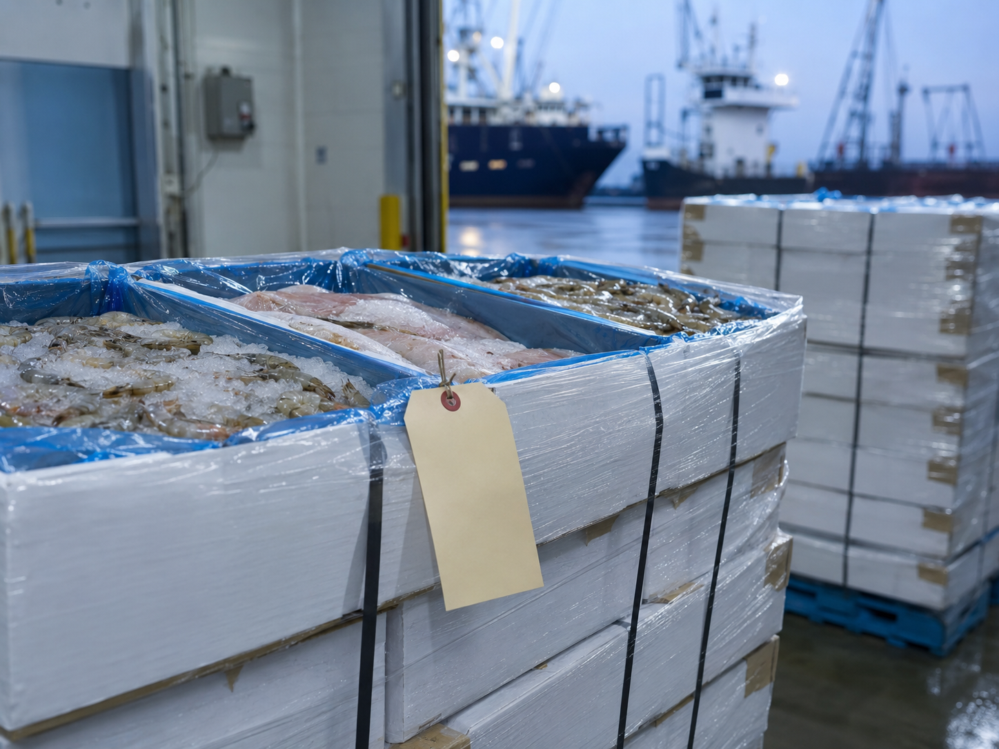 Detained aquacultured seafood from China awaiting drug residue sampling under FDA Import Alert 16-131