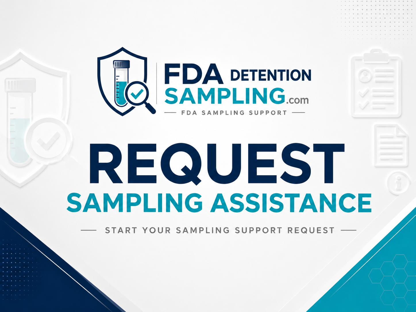 FDA Notice of Action and shipment documents being prepared for a detention sampling intake review