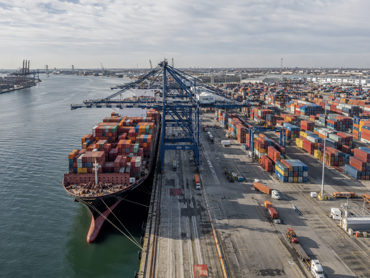 Containers at a U.S. port of entry where FDA detains and reviews imported shipments