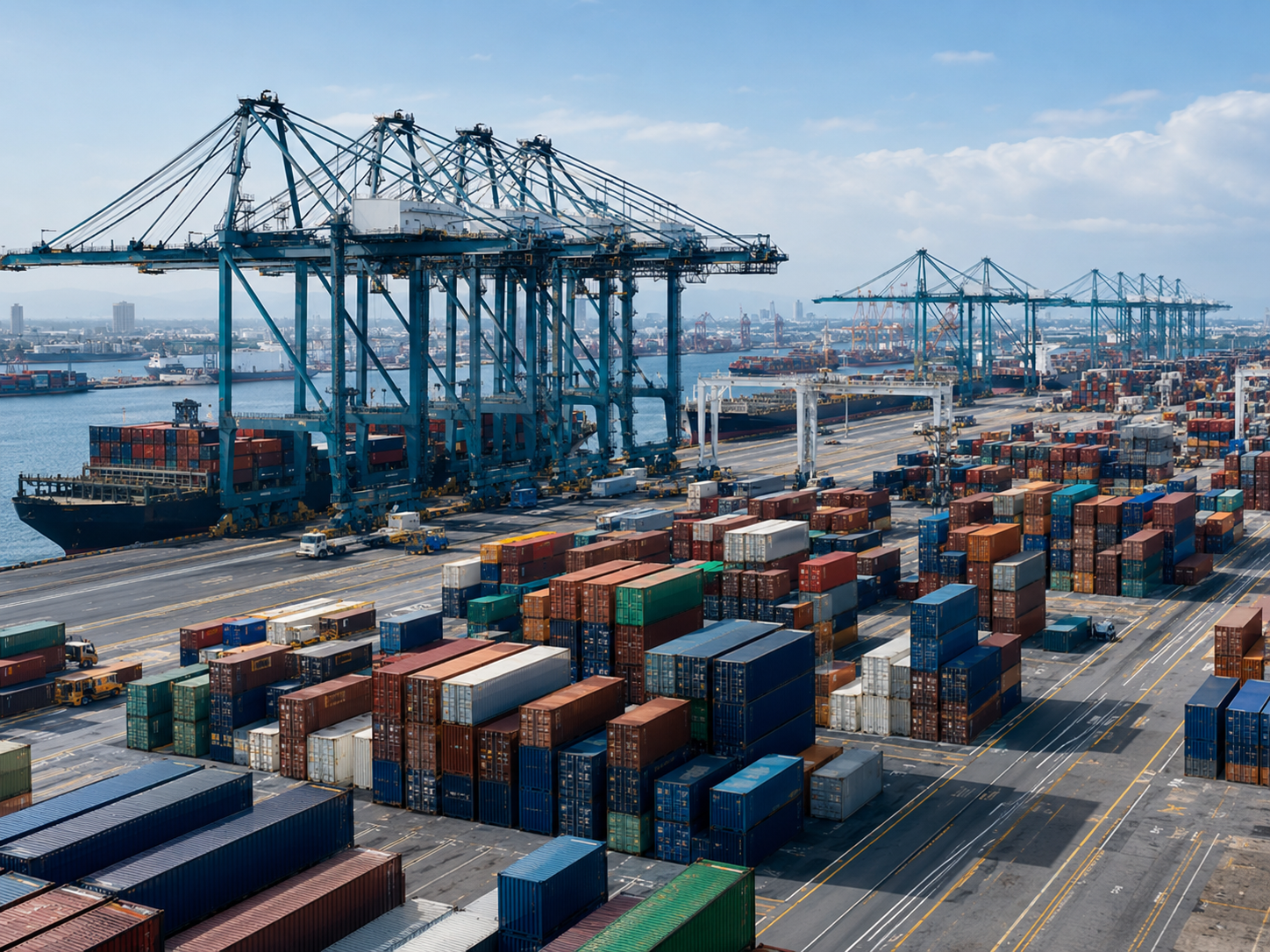Container terminals at the Ports of Los Angeles and Long Beach where FDA reviews imports