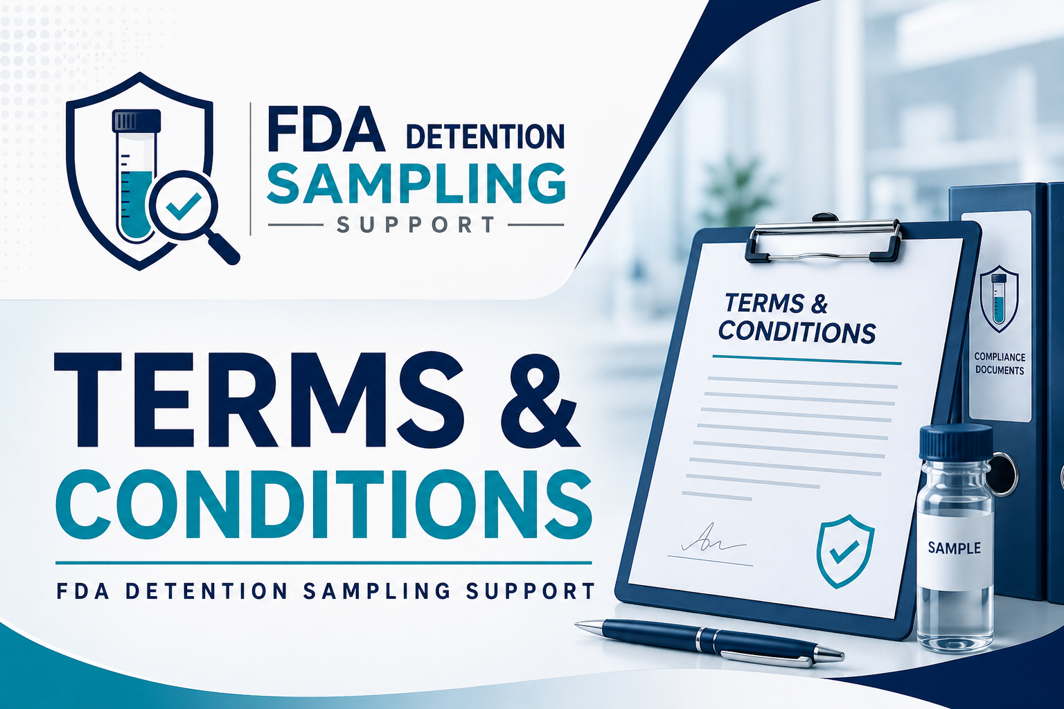 Service terms and engagement documents for FDA detention sampling coordination